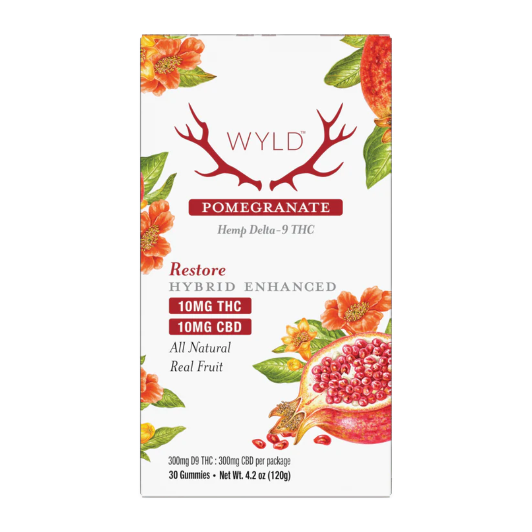 Wyld Pomegranate Restore Hybrid THC Gummies 30ct.png